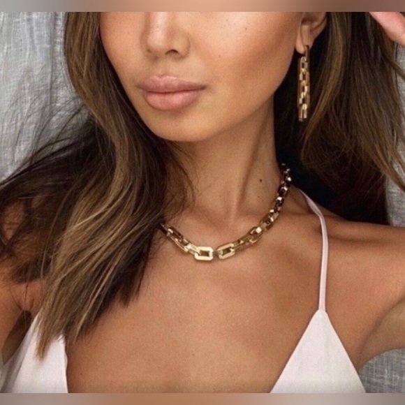 Eddie Borgo NWT $425 Supra Link 12 Karat Gold Necklace - Picture 2 of 5